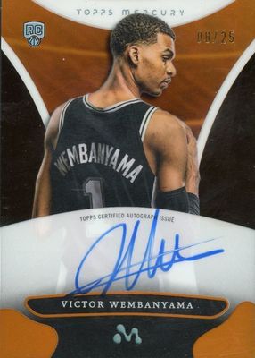 2023 Topps Mercury Victor Wembanyama #WA-10 Autographs - Orange Refractor /25