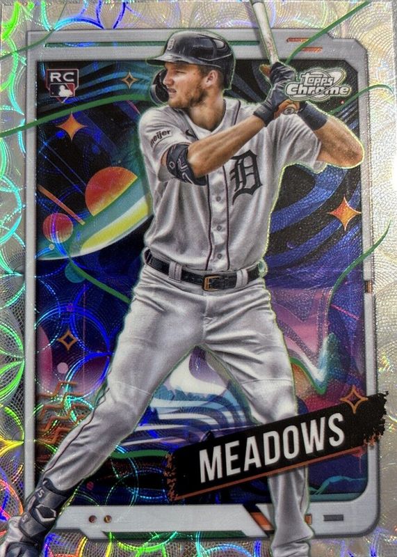 Parker Meadows 2024 Topps Chrome Cosmic #127 Nucleus Refractor Rookie PSA 10