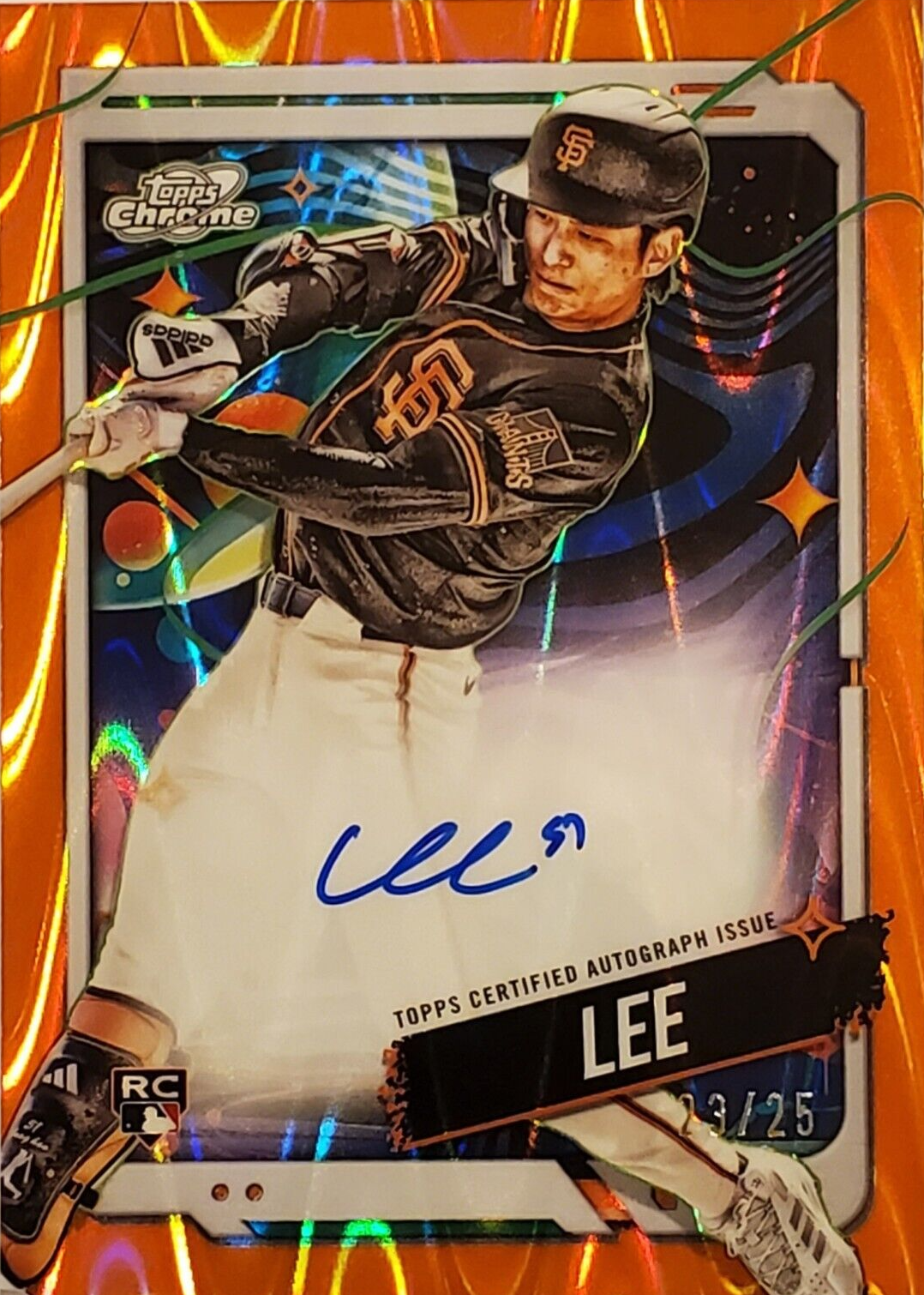 Jung Hoo Lee 2024 Topps Chrome Cosmic #CCA-JL Autographs - Orange