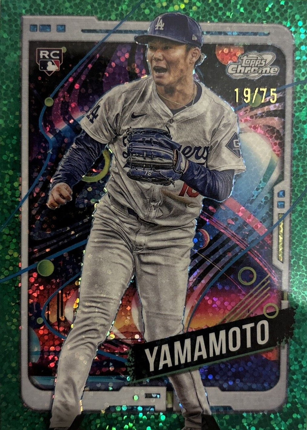 ☆こもも☆⑫ Yoshinobu Yamamoto 2024 Topps Chrome Cosmic #125 Green Space