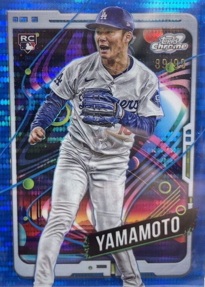 Yoshinobu Yamamoto 2024 Topps Chrome Cosmic #125 Blue Moon