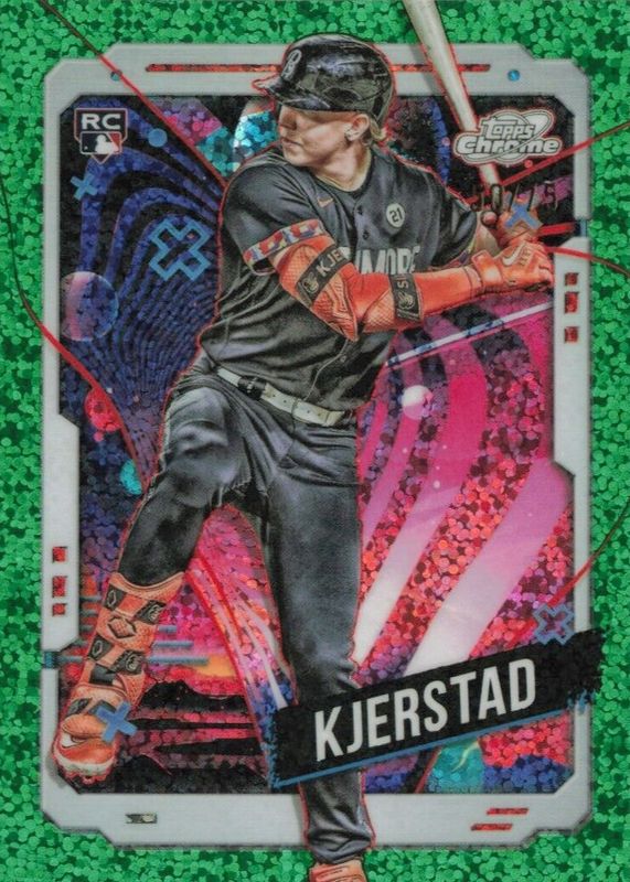 Heston Kjerstad 2024 Topps Chrome Cosmic #177 Green Space Dust Refractor /75 Rookie RAW