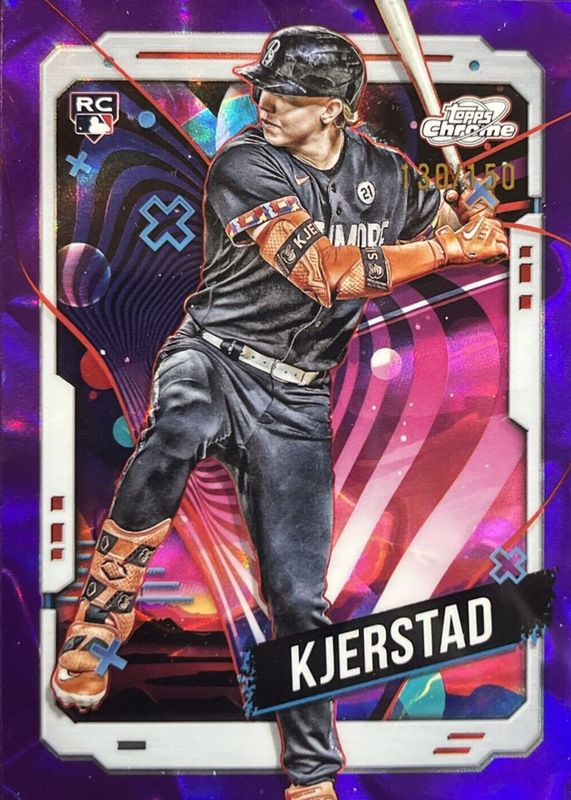 Heston Kjerstad 2024 Topps Chrome Cosmic #177 Purple Nebula Refractor /150 Rookie RAW