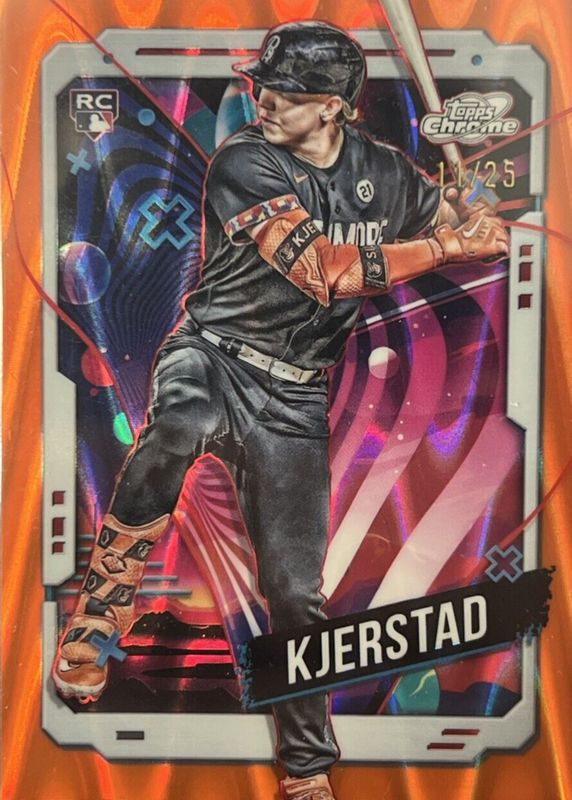 Heston Kjerstad 2024 Topps Chrome Cosmic #177 Orange Galactic Refractor /25 Rookie RAW