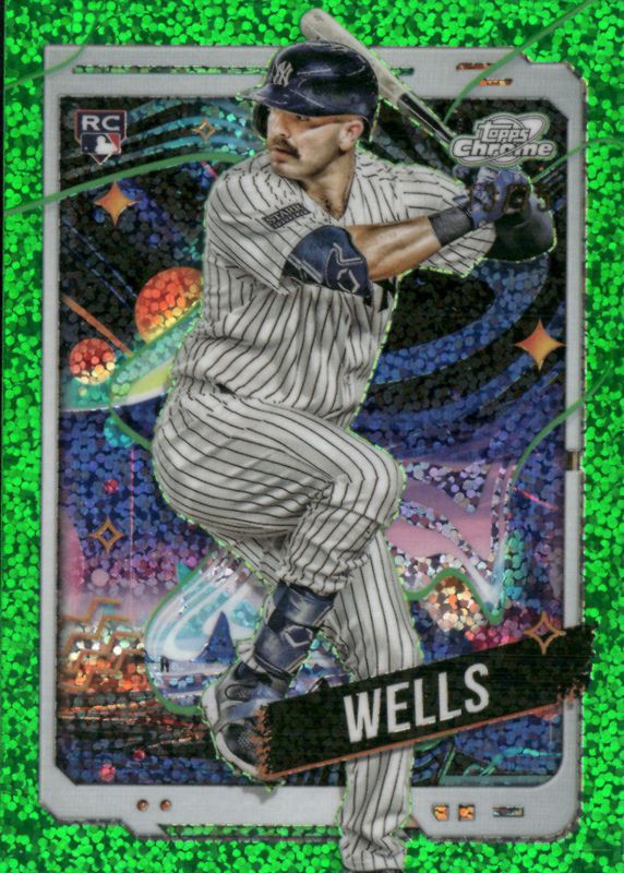 Austin Wells 2024 Topps Chrome Cosmic #88 Green Space Dust Refractor /75 Rookie PSA 10