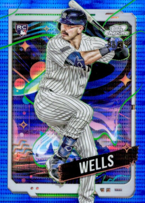 Austin Wells 2024 Topps Chrome Cosmic #88 Blue Moon Refractor /99 Rookie RAW