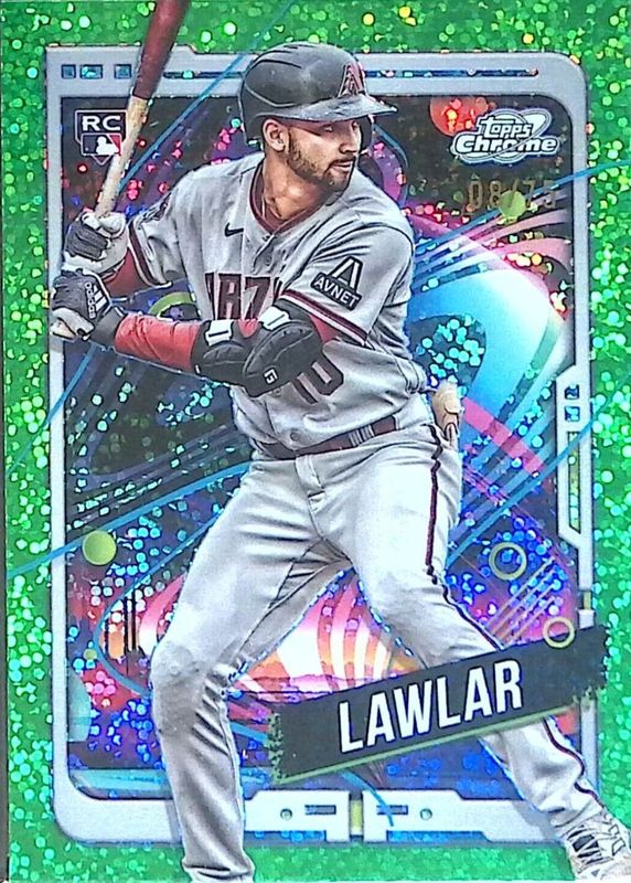 Jordan Lawlar 2024 Topps Chrome Cosmic #105 Green Space Dust Refractor /75 Rookie PSA 10