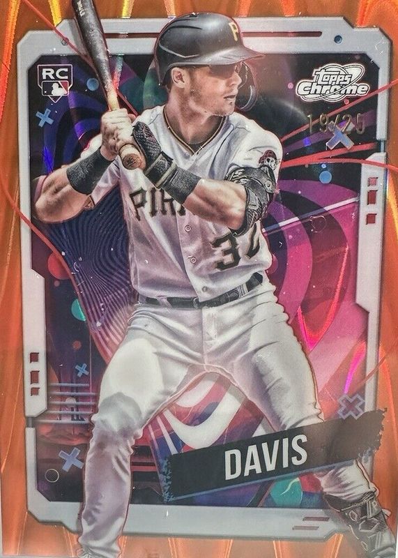 Henry Davis 2024 Topps Chrome Cosmic #100 Orange Galactic Refractor /25 Rookie PSA 10