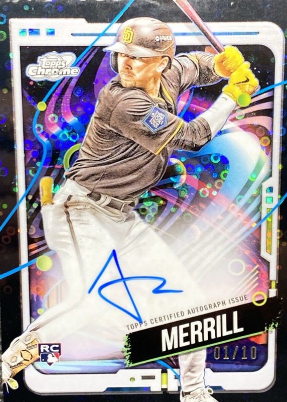 Jackson Merrill 2024 Topps Chrome Cosmic #CCA-JM Autographs - Black Eclipse Refractor /10 Rookie RAW