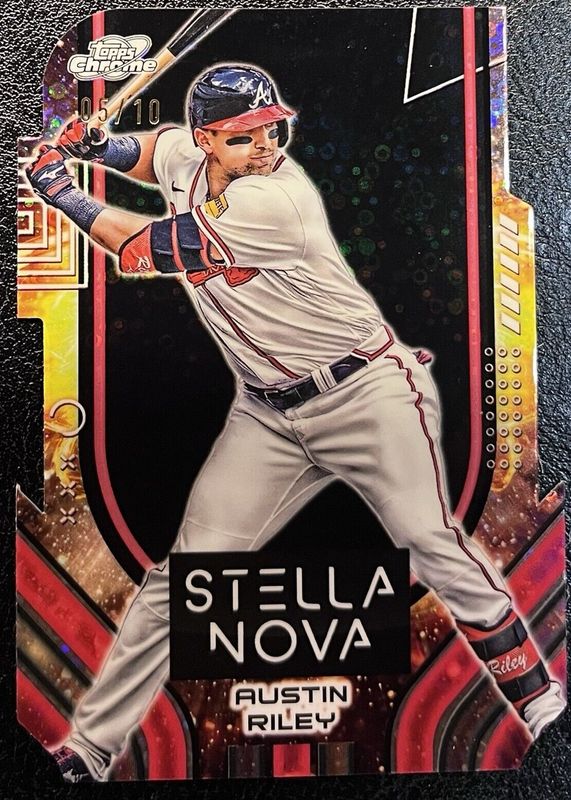 Austin Riley 2024 Topps Chrome Cosmic #SN-9 Stella Nova - Black Eclipse Refractor /10 RAW