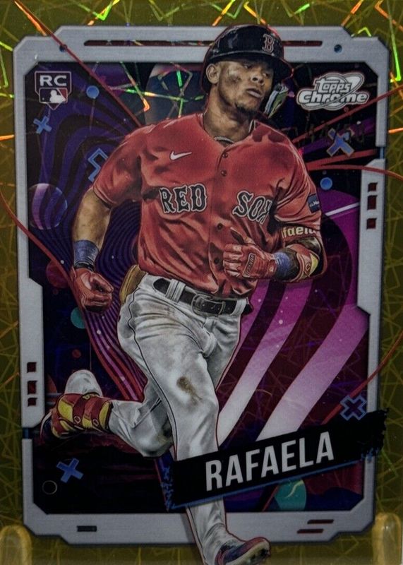 Ceddanne Rafaela 2024 Topps Chrome Cosmic #43 Gold Interstellar Refractor /50 Rookie SGC 10