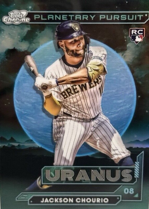 Jackson Chourio 2024 Topps Chrome Cosmic #PPU-9 Planetary Pursuit - Uranus Rookie RAW