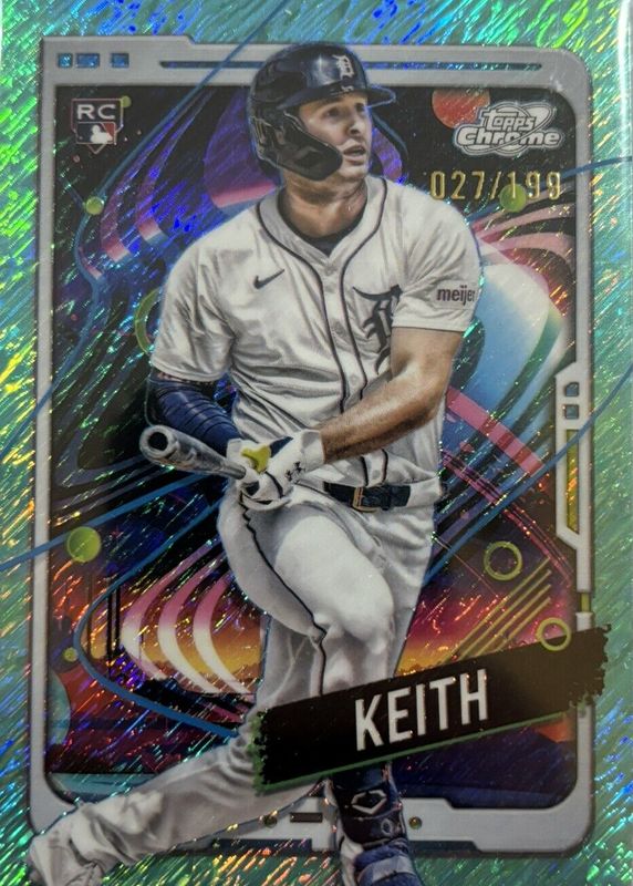 Colt Keith 2024 Topps Chrome Cosmic #195 Aqua Equinox Refractor /199 Rookie SGC 9