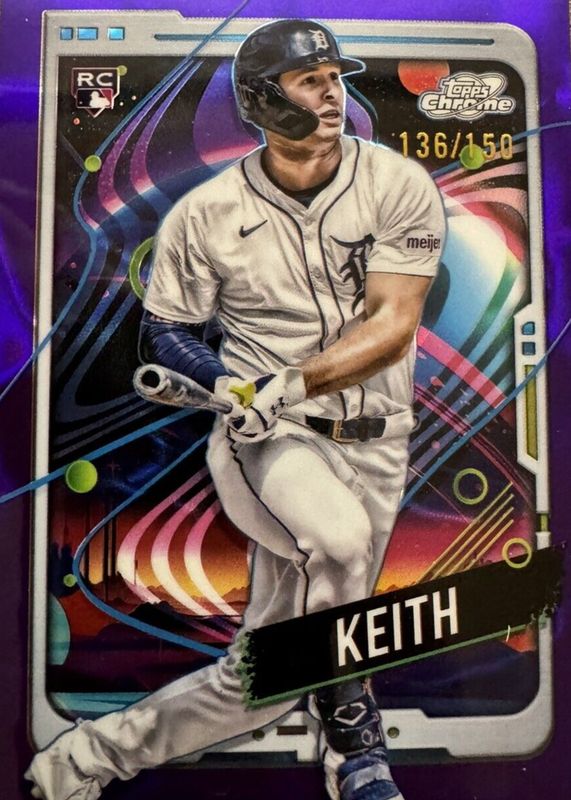 Colt Keith 2024 Topps Chrome Cosmic #195 Purple Nebula Refractor /150 Rookie PSA 10