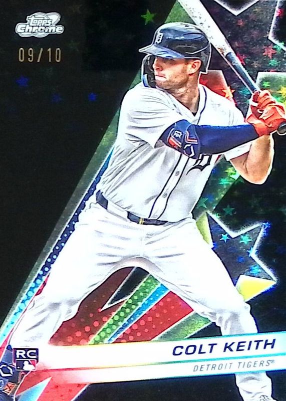 Colt Keith 2024 Topps Chrome Cosmic #SF-98 Starfractor - Black Eclipse Refractor /10 Rookie RAW