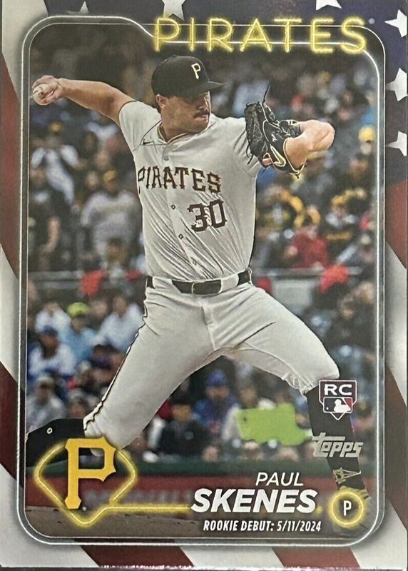 Paul Skenes 2024 Topps Update #US288 Rookie Debut - Independence Day /76 RAW