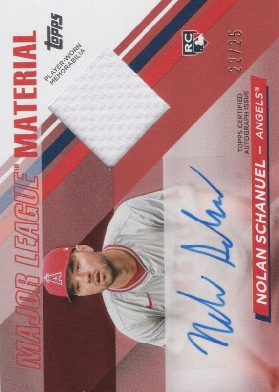 Nolan Schanuel 2024 Topps Update #MLMAU-NS Major League Material Autographs - Red /25 Rookie PSA 10