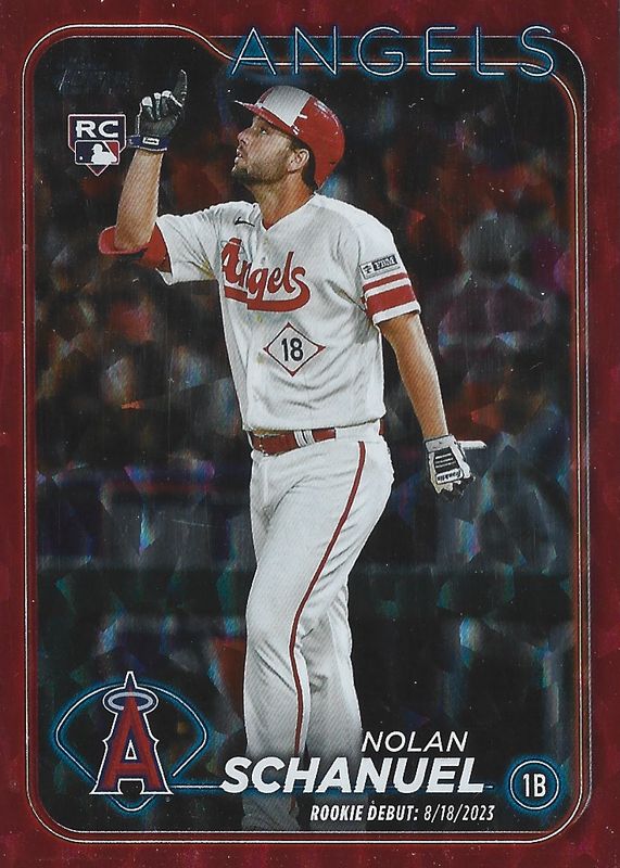 Nolan Schanuel 2024 Topps Update #US193 Rookie Debut - Red Crackle Foilboard /199 RAW