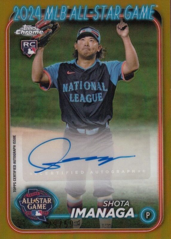 Shota Imanaga 2024 Topps Update #ASGA-SI 2024 MLB All-Star Game Autographs - Gold /50 Rookie RAW