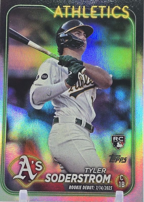 Tyler Soderstrom 2024 Topps Update #US116 Rookie Debut - Rainbow Foil PSA 10