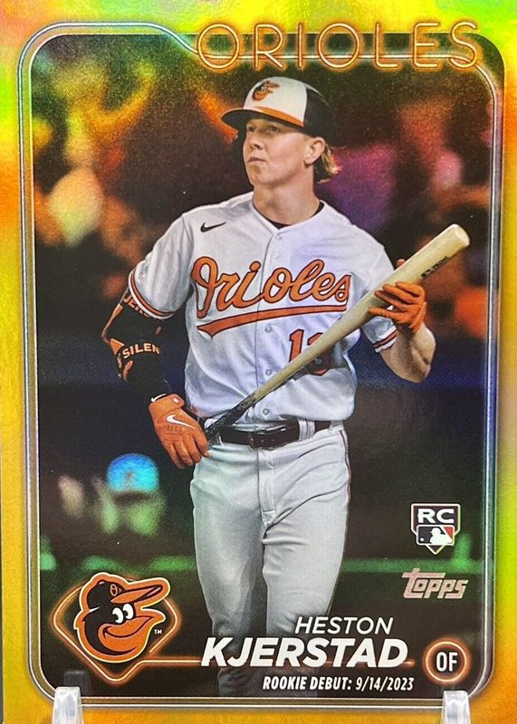 Heston Kjerstad 2024 Topps Update #US86 Rookie Debut - Gold Rainbow Foil PSA 10