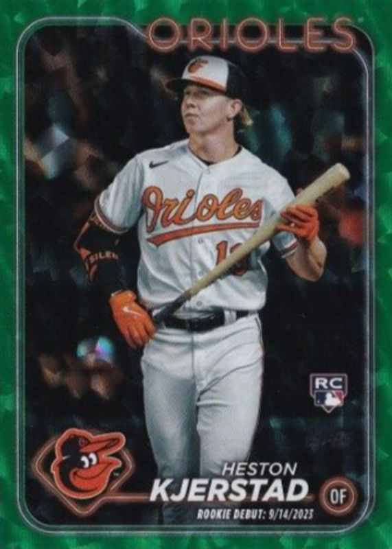 Heston Kjerstad 2024 Topps Update #US86 Rookie Debut - Green Crackle Foilboard /499 PSA 10