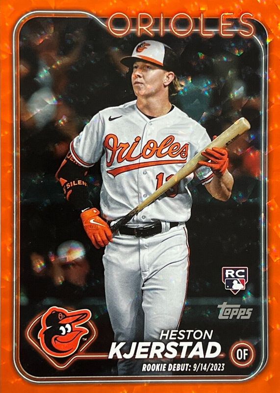 Heston Kjerstad 2024 Topps Update #US86 Rookie Debut - Orange Crackle Foilboard /299 PSA 10