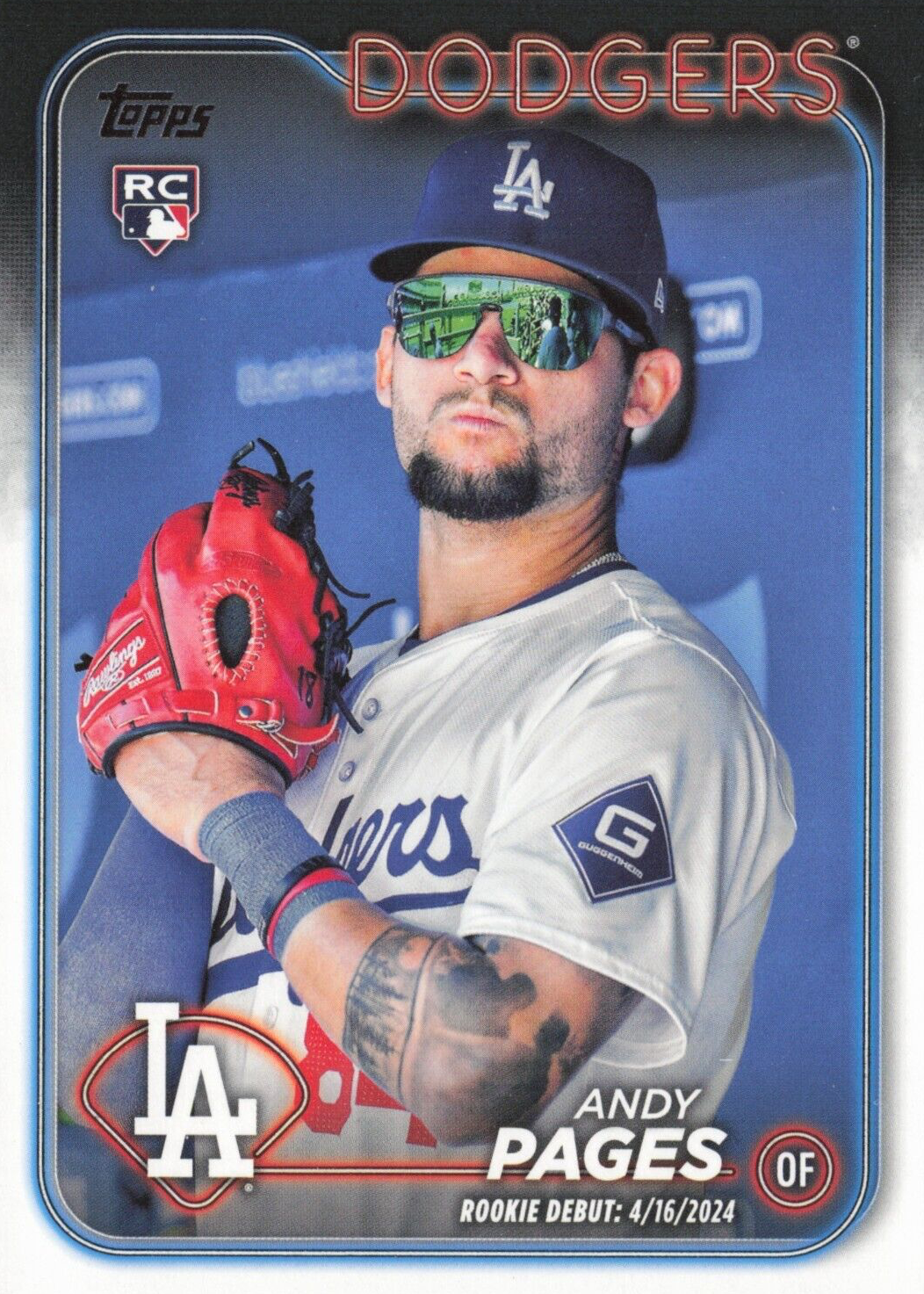 Andy Pages 2024 Topps Update #US108 Rookie Debut - Golden Mirror