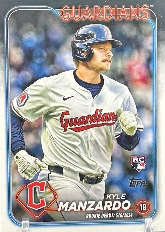 Kyle Manzardo 2024 Topps Update #US337 Rookie Debut - Golden Mirror Image Variation /(SSP) RAW