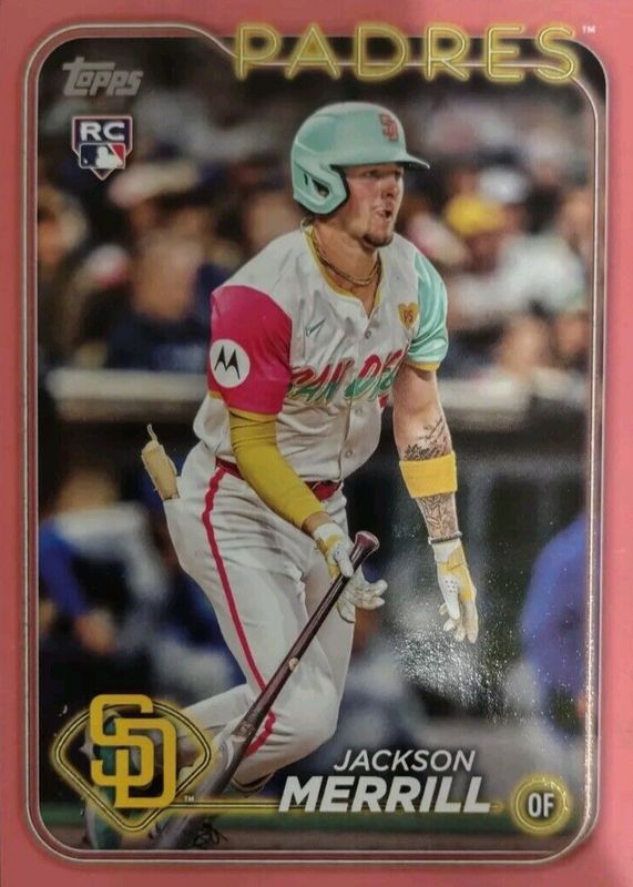 Jackson Merrill 2024 Topps Update #US210 Mother's Day Hot Pink /50 Rookie RAW