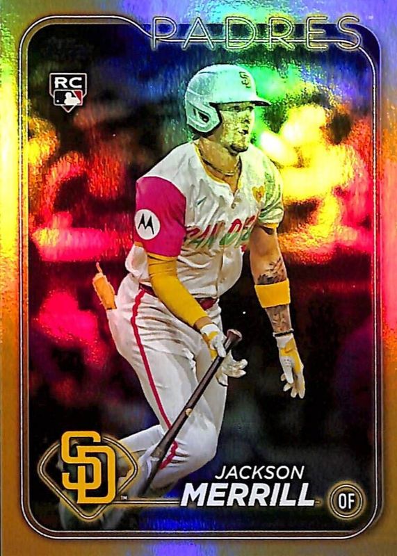 Jackson Merrill 2024 Topps Update #US210 Gold Rainbow Foil Rookie SGC 10