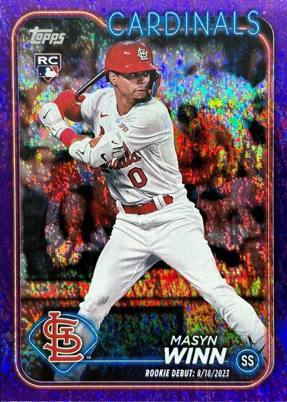 Masyn Winn 2024 Topps Update #US272 Rookie Debut - Purple Holo Foilboard /799 PSA 10