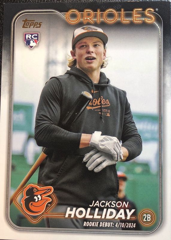 Jackson Holliday 2024 Topps Update #US97 Rookie Debut - Golden Mirror Image Variation /(SSP) RAW