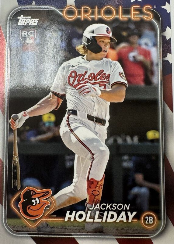 Jackson Holliday 2024 Topps Update #US50 Independence Day /76 Rookie RAW