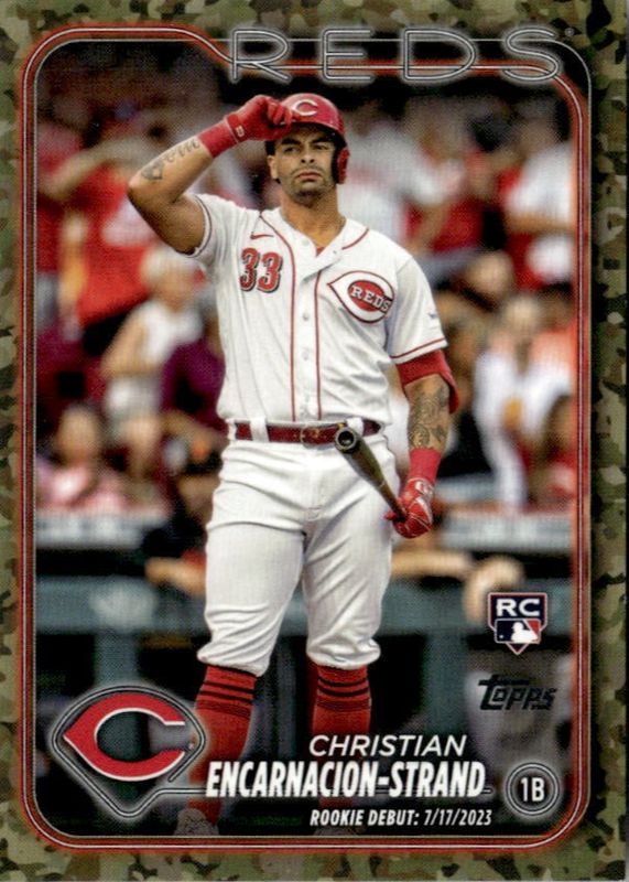 Christian Encarnacion-Strand 2024 Topps Update #US201 Rookie Debut - Memorial Day Camo /25 PSA 10