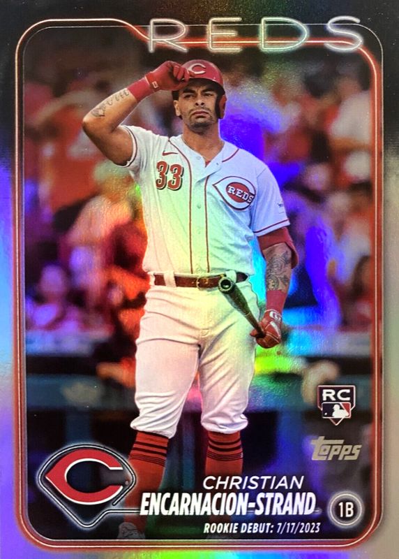 Christian Encarnacion-Strand 2024 Topps Update #US201 Rookie Debut - Rainbow Foil PSA 10