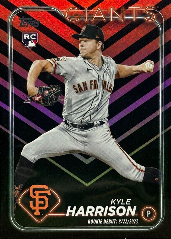 Kyle Harrison 2024 Topps Update #US83 Rookie Debut - Orange & Black Foil PSA 10