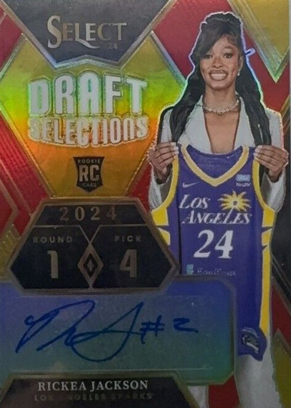 Rickea Jackson 2024 Select WNBA #SG-RJ Signatures - Red /99 Rookie RAW