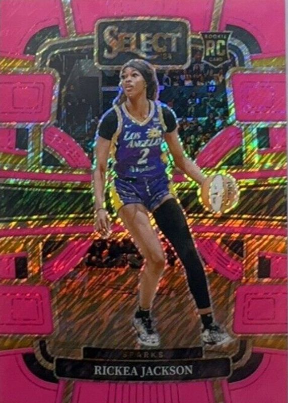 Rickea Jackson 2024 Select WNBA #58 Concourse Pink Shimmer FOTL /3 Rookie RAW