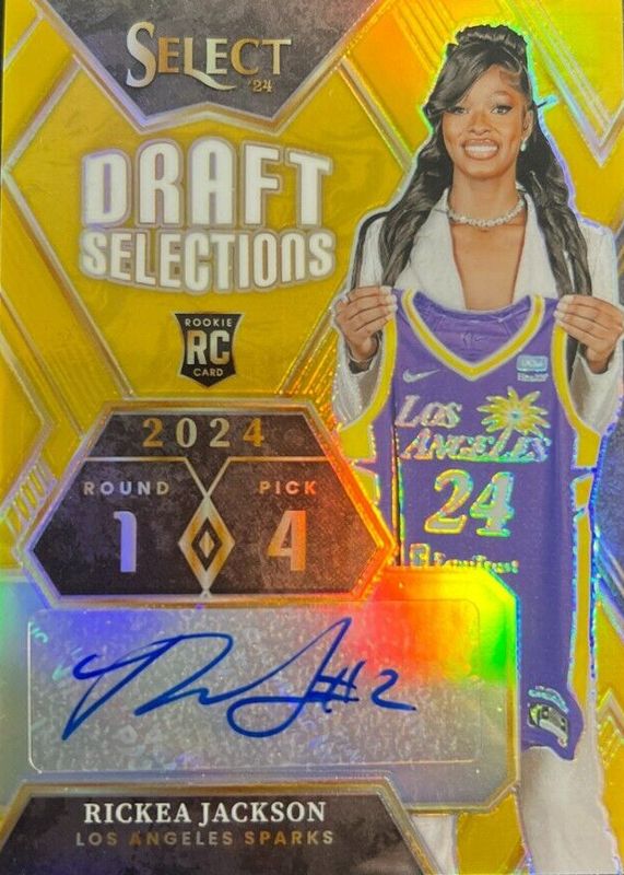 Rickea Jackson 2024 Select WNBA #DSS-RJ Draft Selections Signatures - Gold /10 Rookie PSA 10