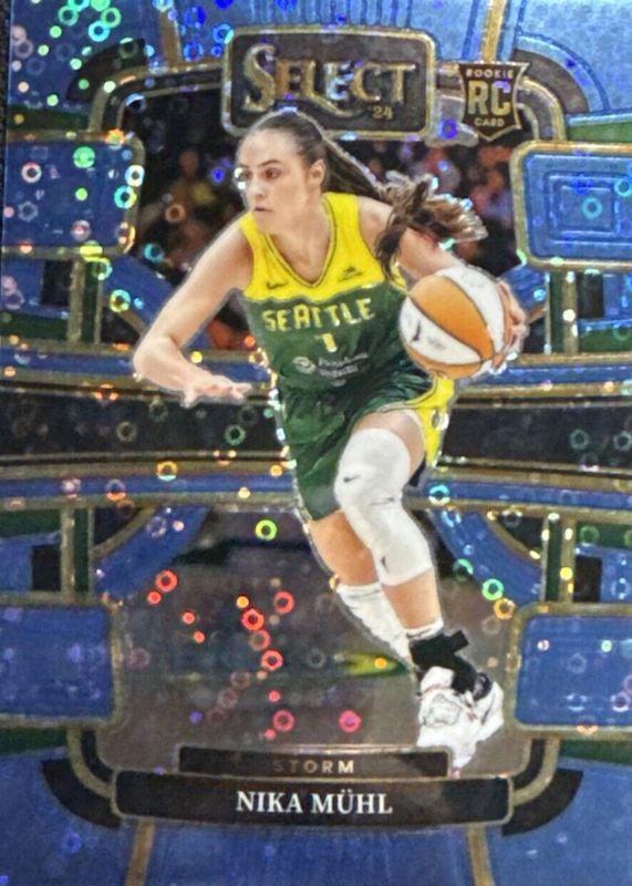 Nika Muhl 2024 Select WNBA #27 Concourse Light Blue Disco /125 Rookie PSA 10