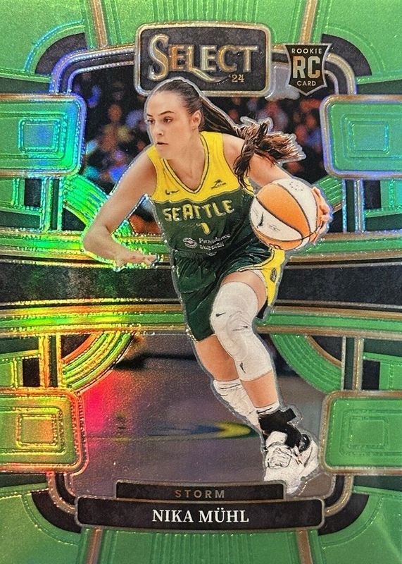 Nika Muhl 2024 Select WNBA #27 Concourse Neon Green /75 Rookie PSA 10