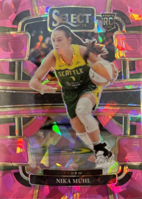 Nika Muhl 2024 Select WNBA #27 Concourse Pink Ice Rookie PSA 10