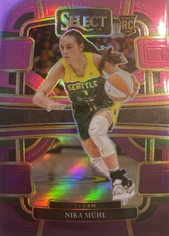 Nika Muhl 2024 Select WNBA #27 Concourse Pink & Purple /99 Rookie PSA 10