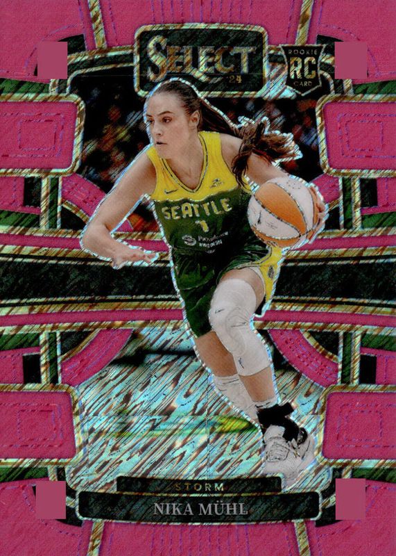 Nika Muhl 2024 Select WNBA #27 Concourse Pink Shimmer FOTL /3 Rookie RAW