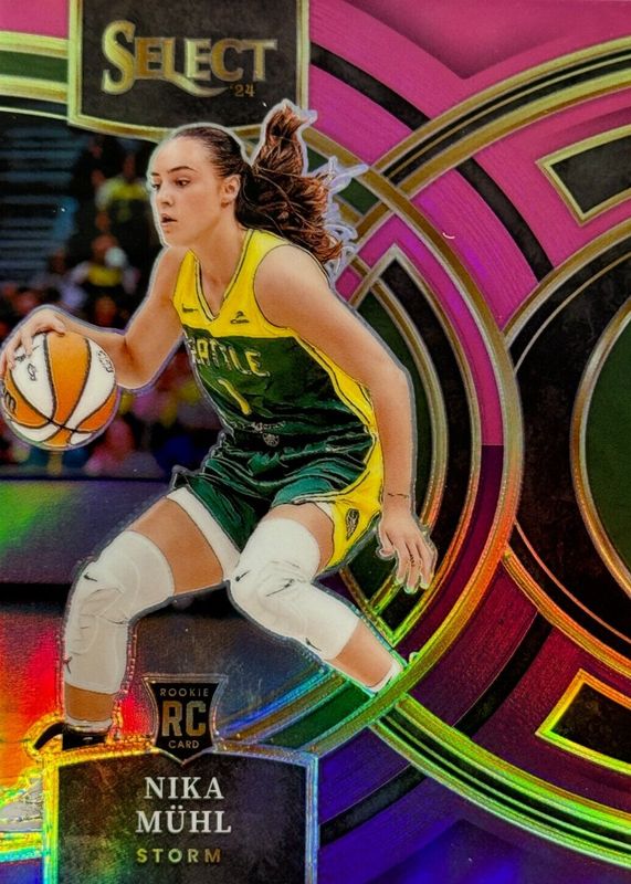 Nika Muhl 2024 Select WNBA #162 Premier Level Pink & Purple /99 Rookie PSA 10