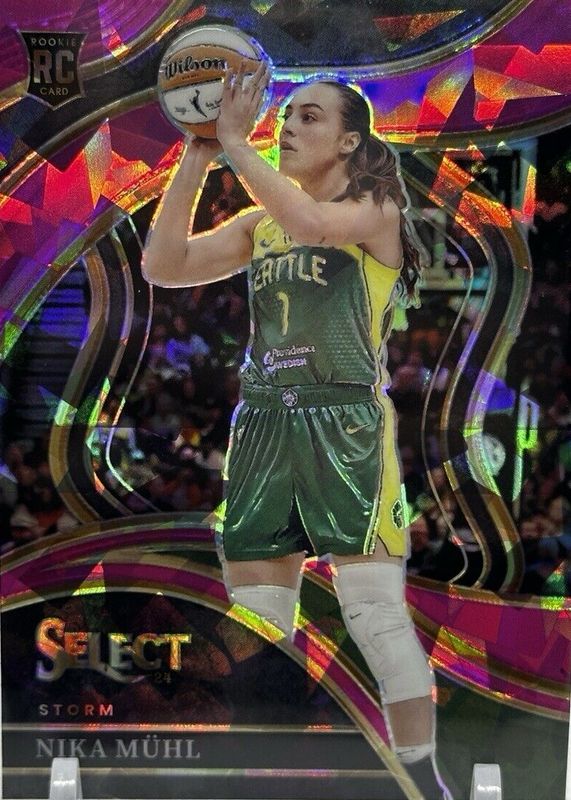 Nika Muhl 2024 Select WNBA #221 Courtside Pink Ice Rookie PSA 10