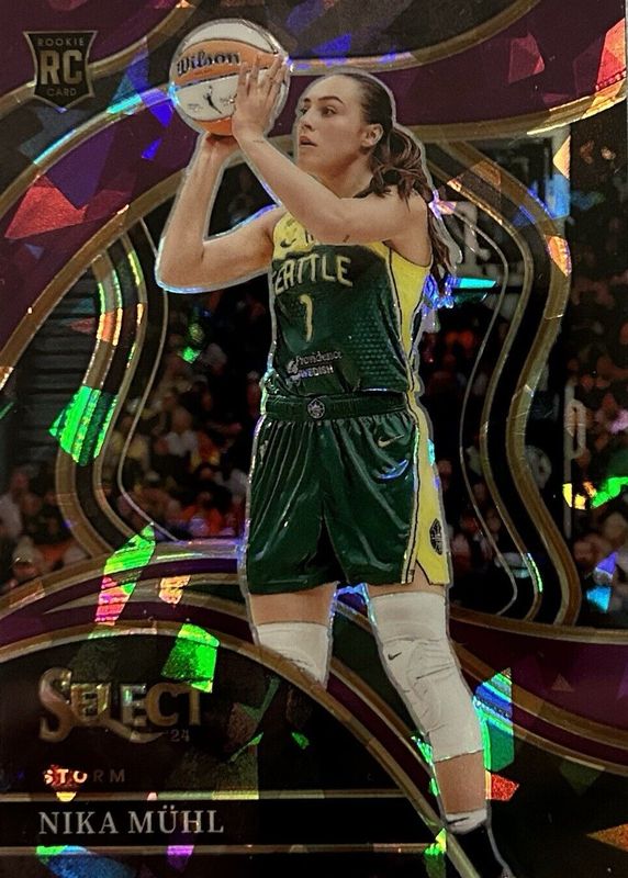 Nika Muhl 2024 Select WNBA #221 Courtside Purple Ice /149 Rookie PSA 10