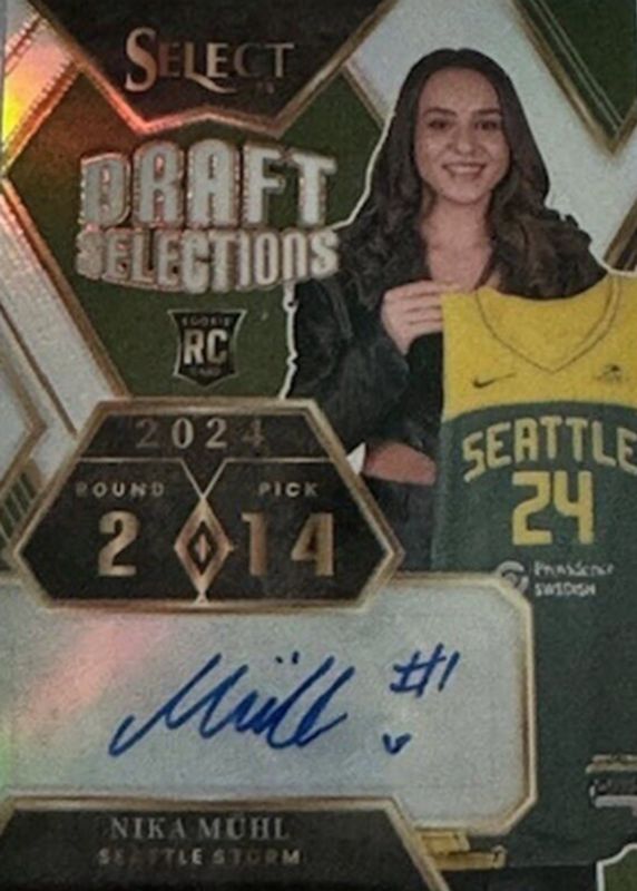 Nika Muhl 2024 Select WNBA #DSS-NM Draft Selections Signatures Rookie RAW