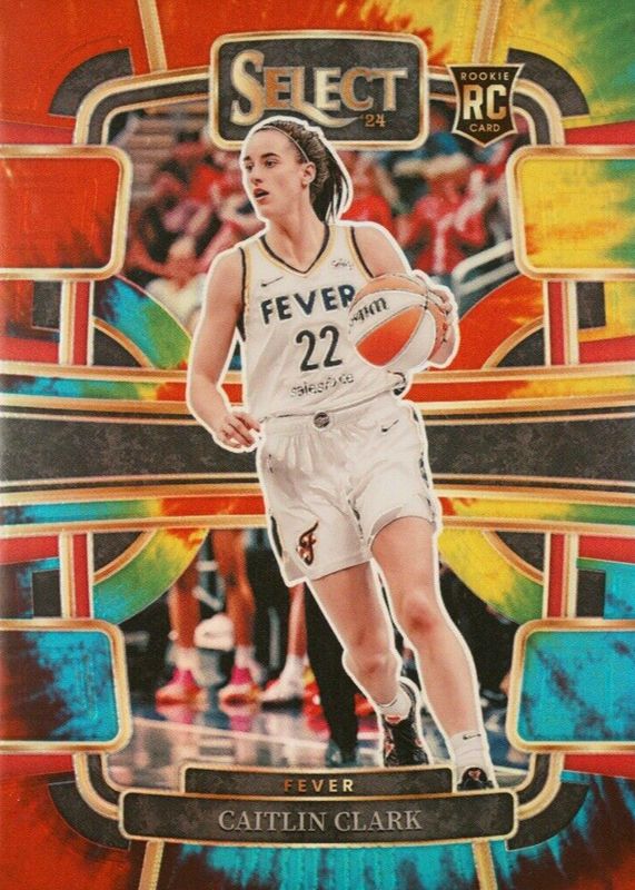 Caitlin Clark 2024 Select WNBA #72 Concourse Tie-Dye /25 Rookie RAW